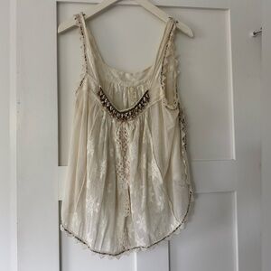 Free People Shell Beaded Lace Top